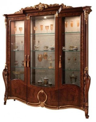 Vitrine 3-deurs kast Vitrinekasten Woonkamer Kasten Ontwerp Kast Meubels Glas Nieuw