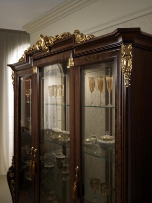 Vitrine 3-deurs kast Vitrinekasten Woonkamer Kasten Ontwerp Kast Meubels Glas Nieuw