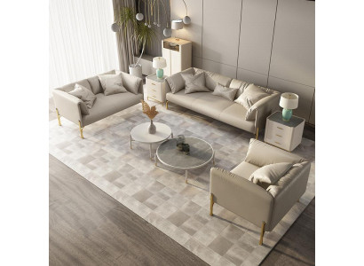 Sofagroep 3-zits set Designbanken Banken Leren Bekleding Relax