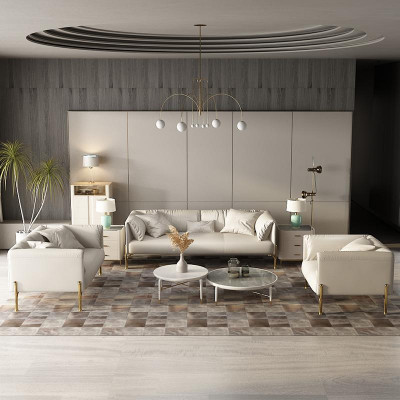 Sofagroep 3-zits set Designbanken Banken Leren Bekleding Relax