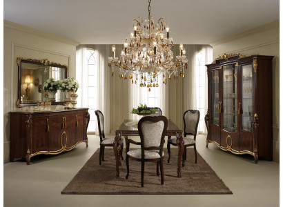 Eettafel 6 stoelen Eetkamertafel Jugendstil luxe meubels koninklijk Nieuw Rococo