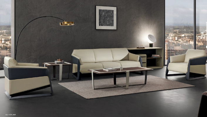 Bank 3-zits bankstellen Bank Bankstel Moderne bankstellen Leren stoelen