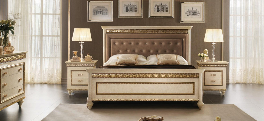 Slaapkamerset Bed + 2x Nachtkastje Bedden Gestoffeerd Luxe Tweepersoons Hotelbedden