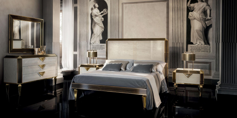 Bed 2x Nightstand 3 pieces. Bedroom Beds Luxury 180x200 Room arredoclassic