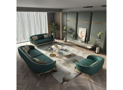 Sofa set 3-zits set design gestoffeerde bank bank modern