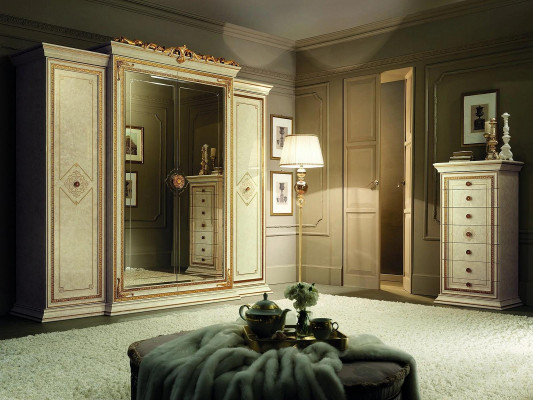 Slaapkamer kledingkast 4-deurs wandkast Houten kast Kledingkasten.