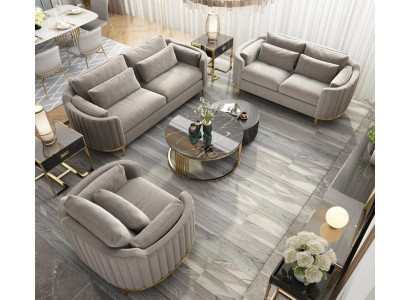Bankstel Designer 3+2+1 Zits Bankstel Stof Set met bekleding