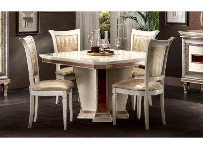 Compleet set eettafel 4x stoelen eetkamerset eetgroep houten tafel tafels 5-delig