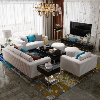 Sofa set 3+2+1 zitsbanken Design Bank Bekleding Moderne Bank