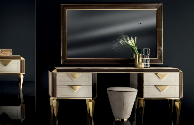 Kaptafel met spiegel + kruk Kaptafel kaptafel  Kosmetica arredoclassic