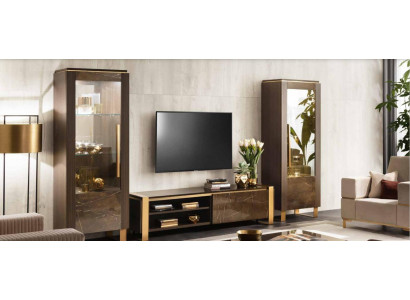Woonkamerset Designer Woonkamer Sideboard 2x Vitrine 3-delig.