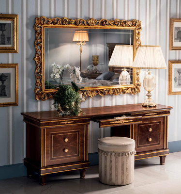Vanity Table Bedroom Mirror Youth Antique Style Set Wood
