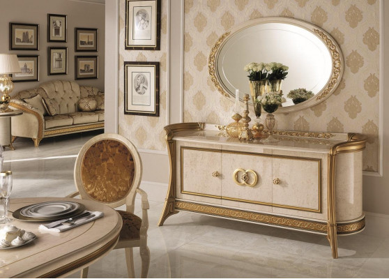 Ladenkast Houten Meubels Barok met Spiegel Luxe Italiaanse Meubels 2-delig Set Nieuw