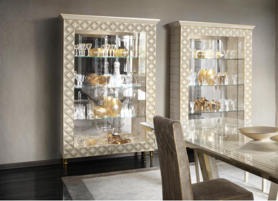 VITRINE Kast Glas Kast Ontwerper Meubels Decoratie Rococo Barok Jugendstil