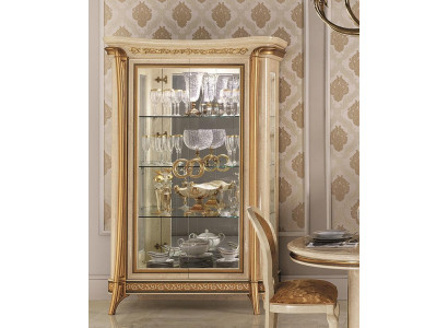 Vitrine Vitrinen Schrank Glasschrank Woonkamerplank Barok Rococo Echt Hout