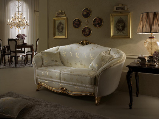 Klassieke 2-zitsbank Bekleed Sofa Zitbanken Italiaans design arredoclassic