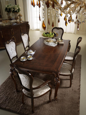 Eettafel Tafel Eetkamer Tafels Houten tafel Jugendstil Antieke stijl Italië 200cm