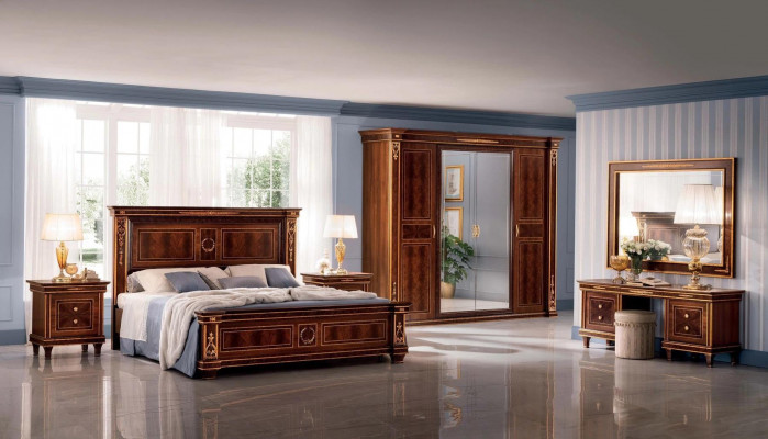 Slaapkamer Hotel Bedden Tweepersoonsbed Ontwerp Hout 180x200cm Meubilair arredoclassic