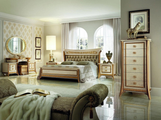 Bed gestoffeerd bed bedden gestoffeerde ontwerper hotel tweepersoonsbed 180x200 arredoclassic