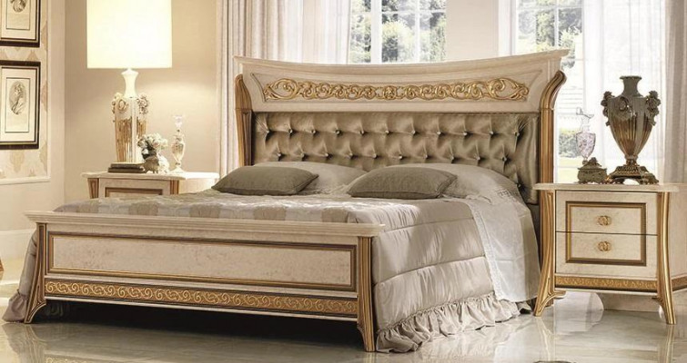 Bed gestoffeerd bed bedden gestoffeerde ontwerper hotel tweepersoonsbed 180x200 arredoclassic