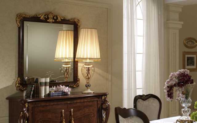 Console tafel dressoir met spiegel meubel luxe set console 2-delig. Gemaakt in Italië.