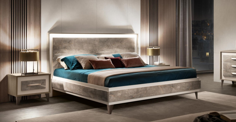 Bed 2x Nightstand 3-piece Bedroom Set Furniture Modern Luxury Beds arredoclassic