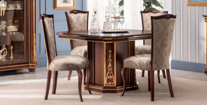 6 Eetkamerstoelenset Stoelen Eetkamerset Meubels met leuningen in Jugendstil ontwerp.