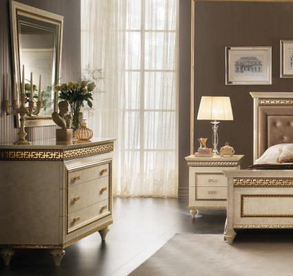 Spiegel ladekast kast laden Slaapkamer set hout Klassieke stijl 2-delig.
