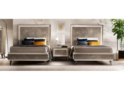 Stel Hotel 2x Bed Nachtkastje Design Slaapkamer 3-delig Meubilair arredoclassic