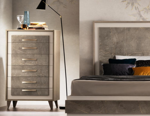 Stel Hotel 2x Bed Nachtkastje Design Slaapkamer 3-delig Meubilair arredoclassic