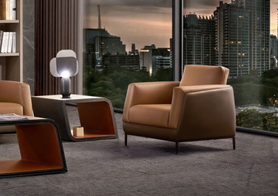 Fauteuil Leder TV bank 1-zits bank Relax Luxe Gestoffeerde bank