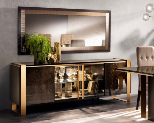 Ontwerper dressoir dressoir bijzettafel laag bord kast woonkamer rek luxe metaal