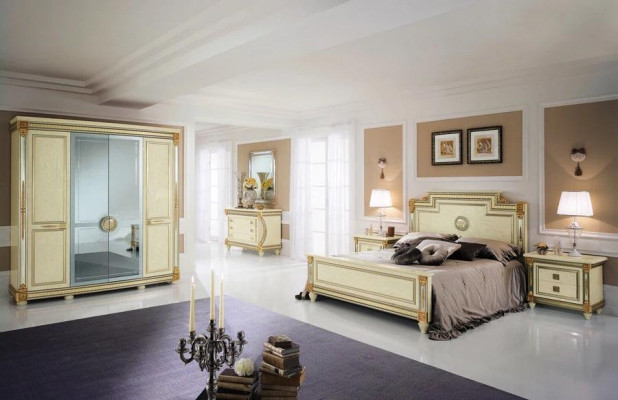 Luxe slaapkamerbed met gestoffeerd design, luxe tweepersoons hotelbedden kingsize bed.