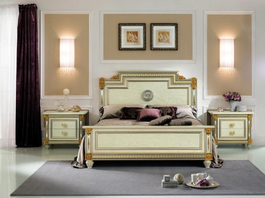 Luxe slaapkamerbed met gestoffeerd design, luxe tweepersoons hotelbedden kingsize bed.