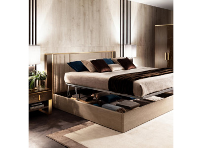 Ontwerper Houten Bed Slaapkamer Luxe Gestoffeerde Meubels Tweepersoonsbedden arredoclassic