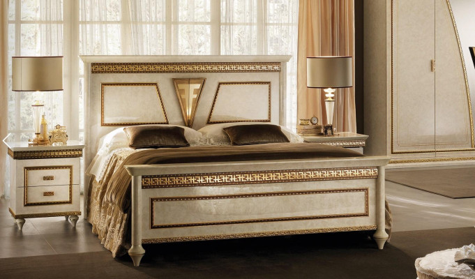 Bed Kussen Ontwerp Luxe Dubbele Hotelbedden Hout Slaapkamer arredoclassic