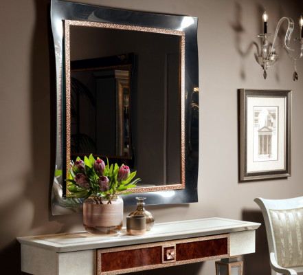 Klassieke grote spiegel wandspiegel hangspiegel houten frame kapstok nieuw