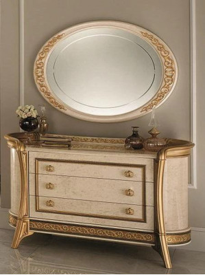 Ontwerp Spiegel Wandspiegel Houten Frame Hangspiegel Luxe Italiaans Meubilair