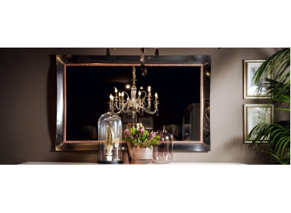 Klassieke designer spiegel wandspiegel barok rococo 100x110cm houten frame nieuw