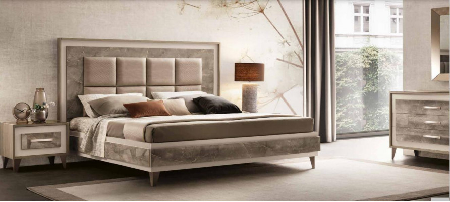 Luxe slaapkamerbed tweepersoonsbed modern hout fluweel gestoffeerd bed nieuw luxe