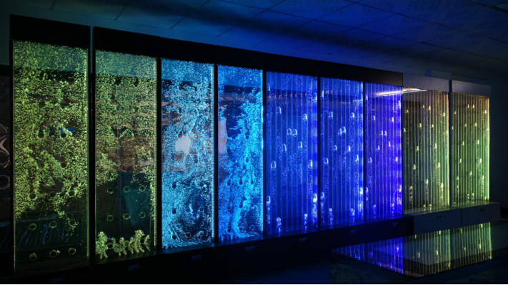 Muurpaneel met waterbellen LED-watermuur Decoratieve designer waterwand