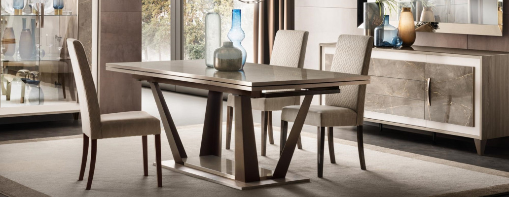 Luxe meubels Eettafel Tafel Eetkamer Woonkamer Hout Roestvrij staal Ontwerp Tafels Nieuw