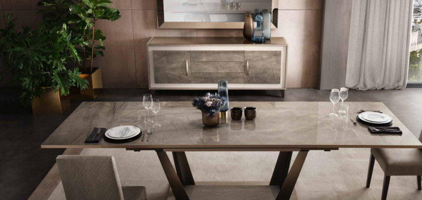 Klassieke ontwerp eettafel Italiaanse stijl meubels Tafels Lichtbruin
