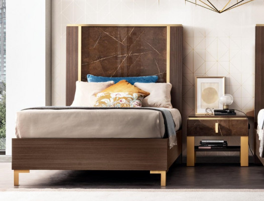 Bed nachtkastje slaapkamer gestoffeerd bed klassiek ontwerper meubels arredoclassic