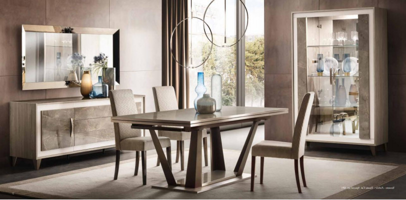Italiaanse design eetkamerset met stoel tafel groep 5-delig Nieuw