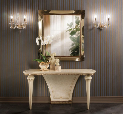 Meubelstijl barok console tafelspiegel hout Italiaanse tafels set van 2 stuks