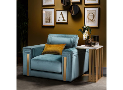 Zetel Club Lounge Design Armstoel Gestoffeerde Bank Tv Blauw arredoclassic