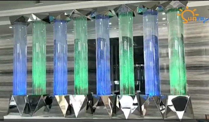 Waterkolom xxl 50x300cm grote waterwandkolom led-scheidingswand.