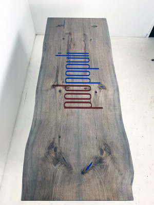 Houten tafel eetkamer meubelen vergadertafel epoxyhars giet hars nieuw Epoxyhars