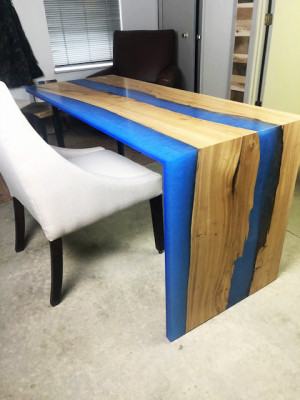 Eettafel Tafel Keukentafel Moderne Tafels Waterval Rivier Epoxyhars Meubels Nieuw